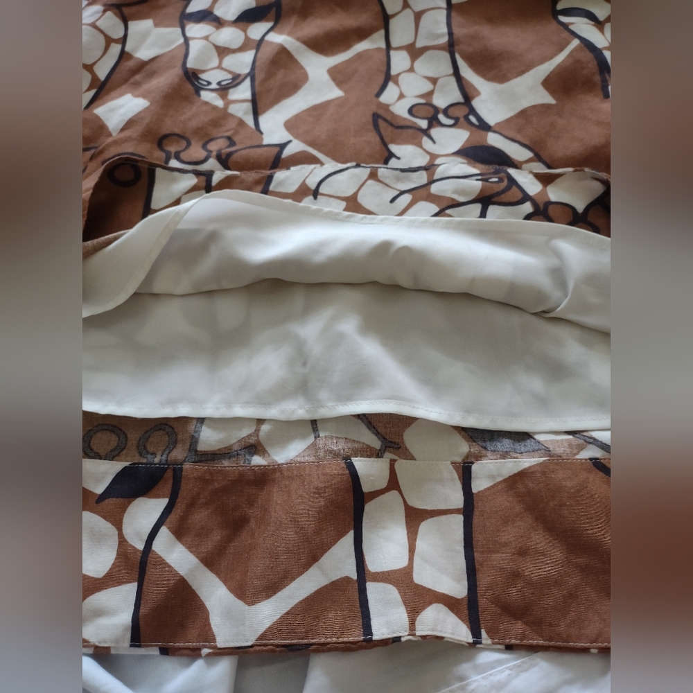 Corey Lynn Calter x Anthropologie Giraffe Linen Feel Shift Dress Brown Size M - Picture 8 of 9